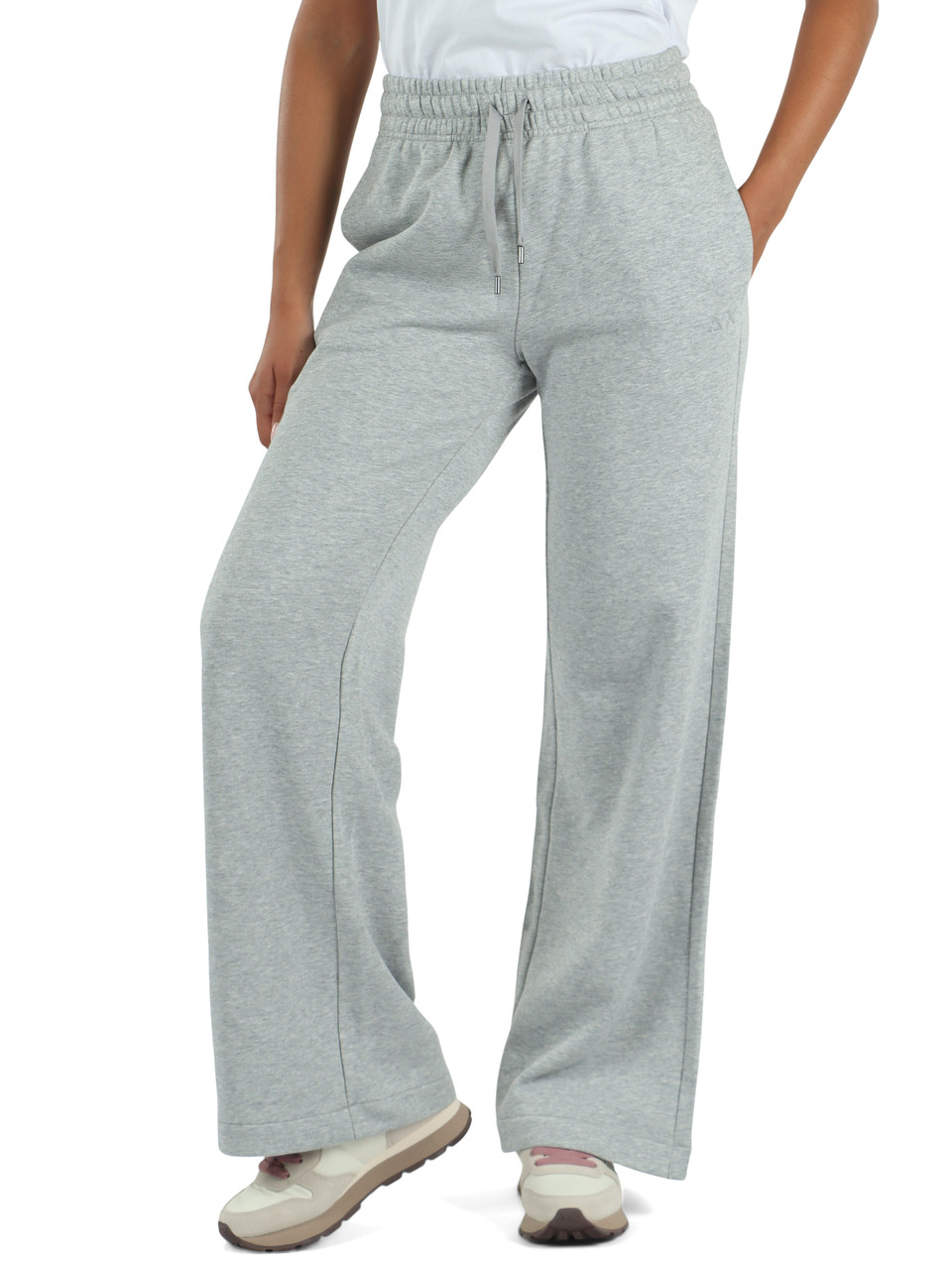GRIGIO CHIARO | Pantaloni sportivi gamba larga in misto cotone