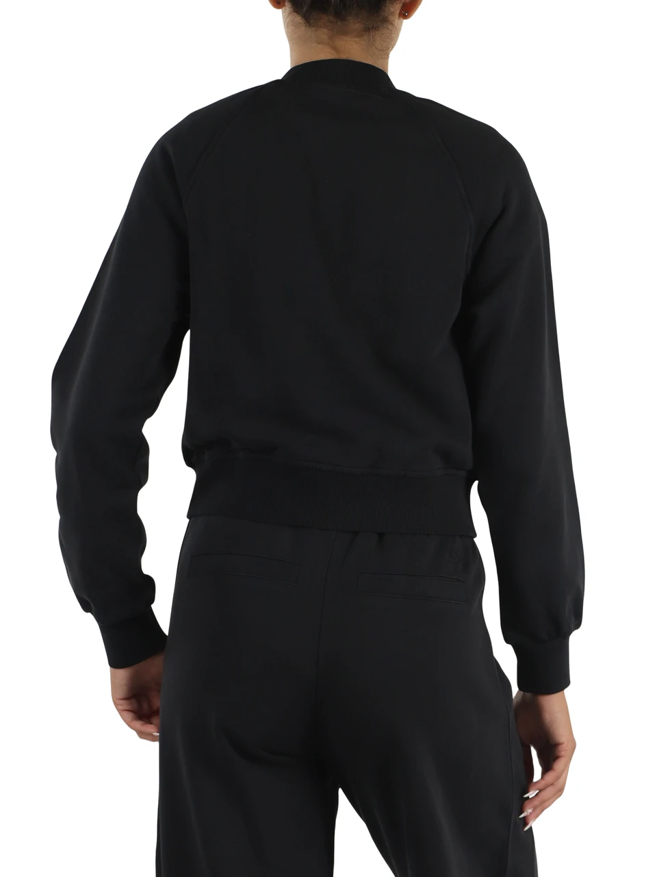 NERO | Felpa con zip in cotone garzato