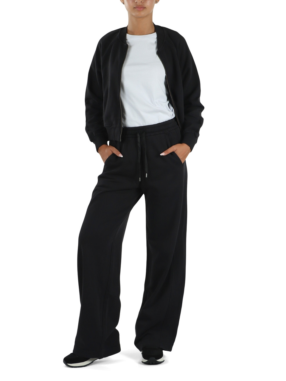 NERO | Pantaloni sportivi balloon in cotone garzato