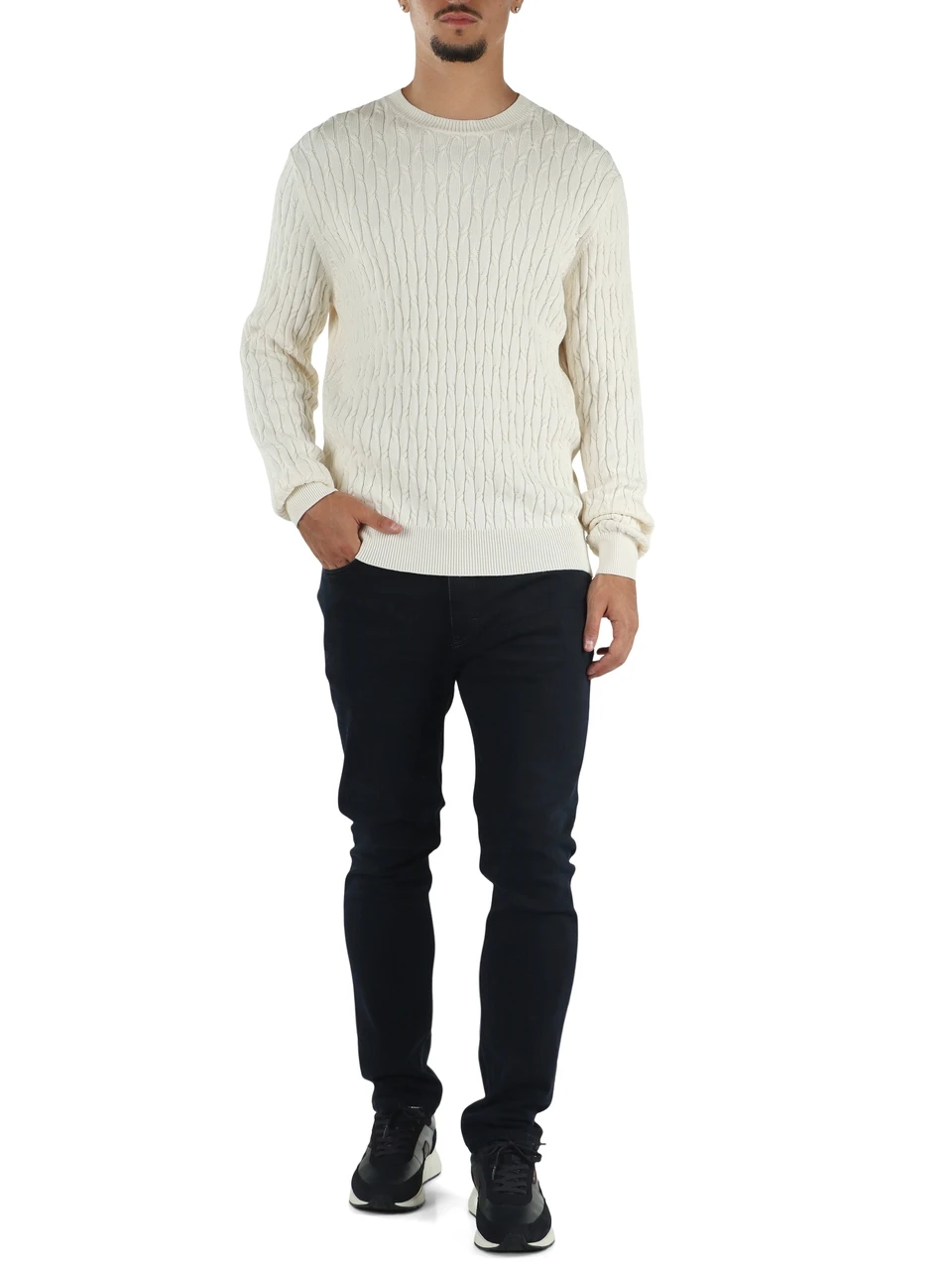 PANNA | Maglia girocollo in cotone e cashmere