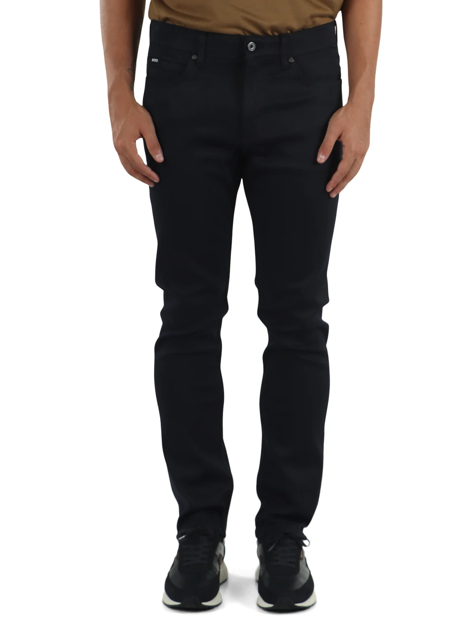 BLU SCURO | Pantalone cinque tasche in misto modal DELAWARE slim fit