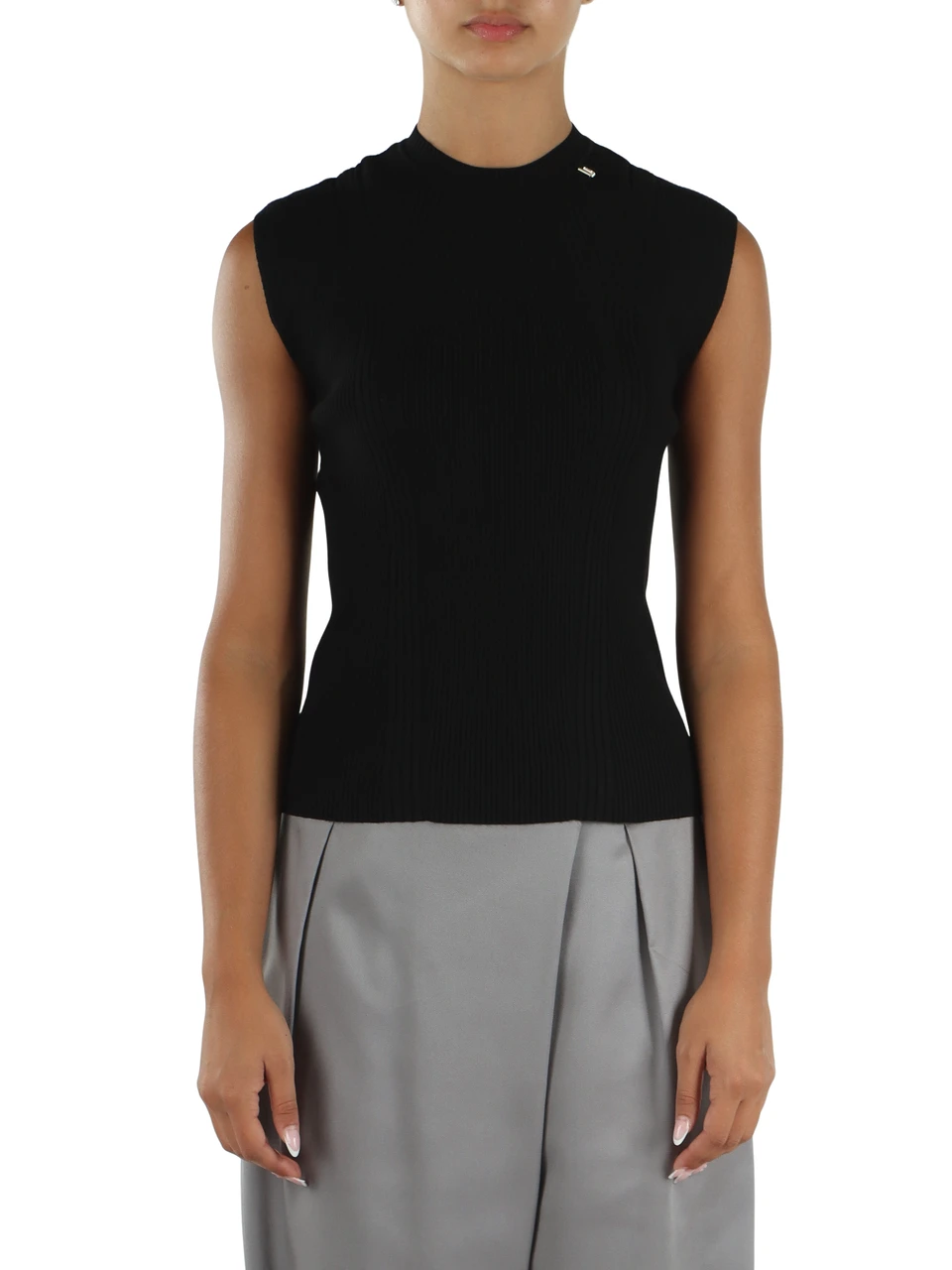 NERO | Top in maglia di misto viscosa