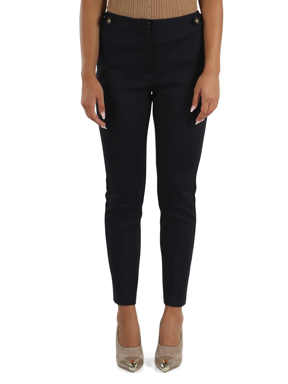 BLU SCURO | Pantaloni dritti in misto viscosa