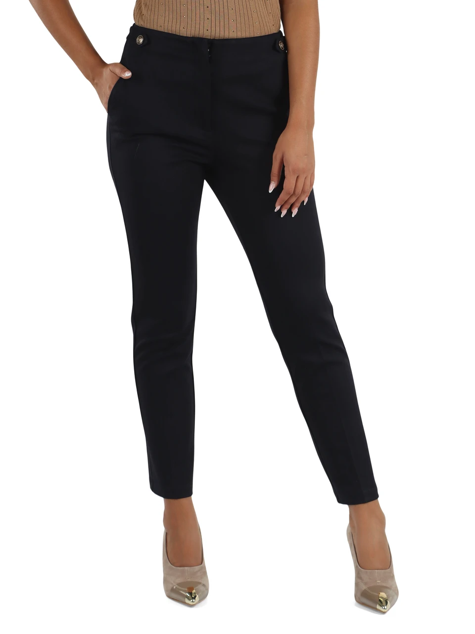 BLU SCURO | Pantaloni dritti in misto viscosa