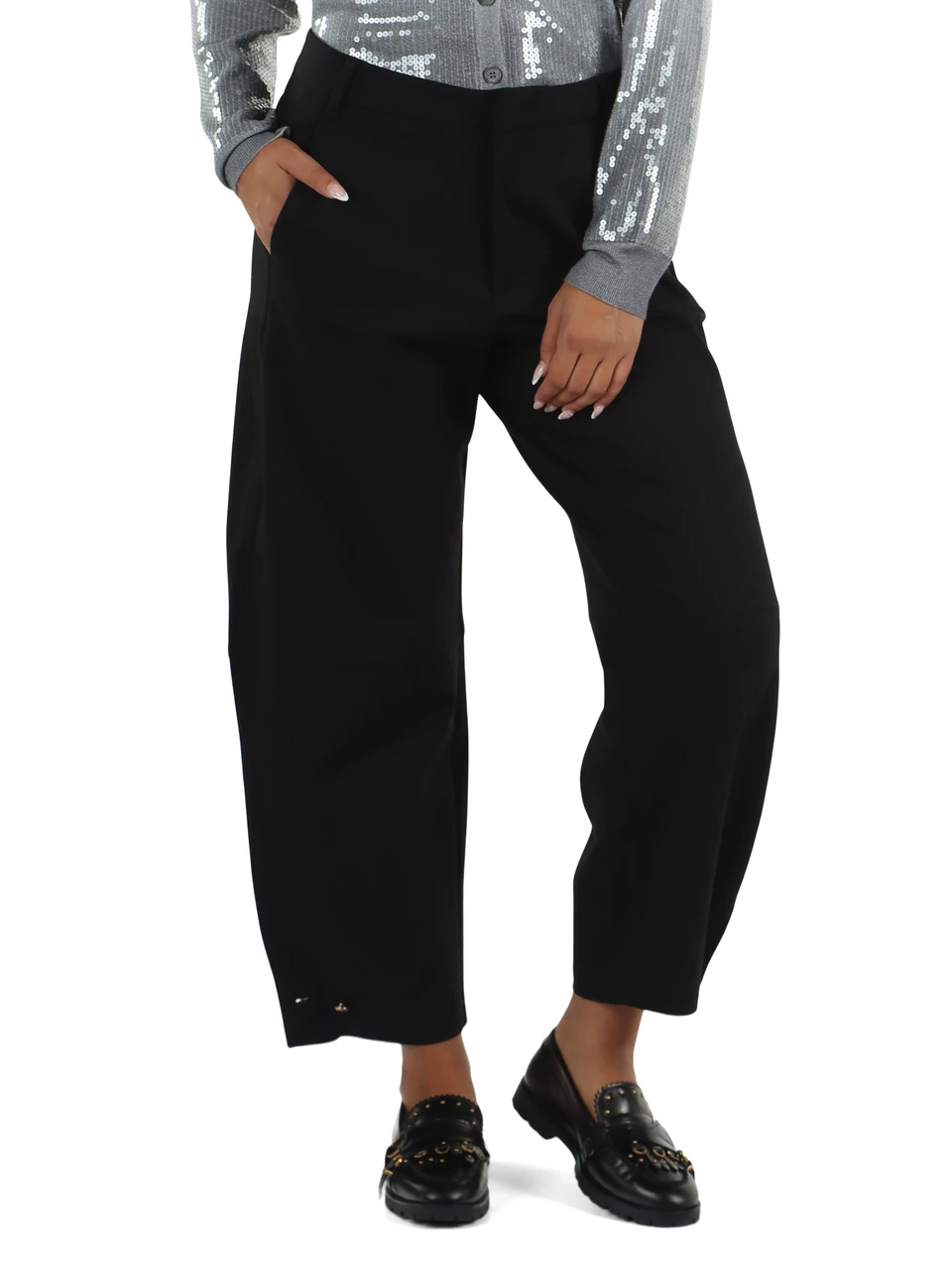 NERO | Pantalone balloon in misto viscosa