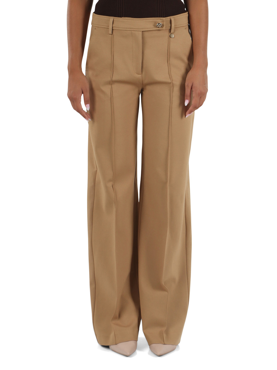 CAMMELLO | Pantalone taglio dritto in misto viscosa