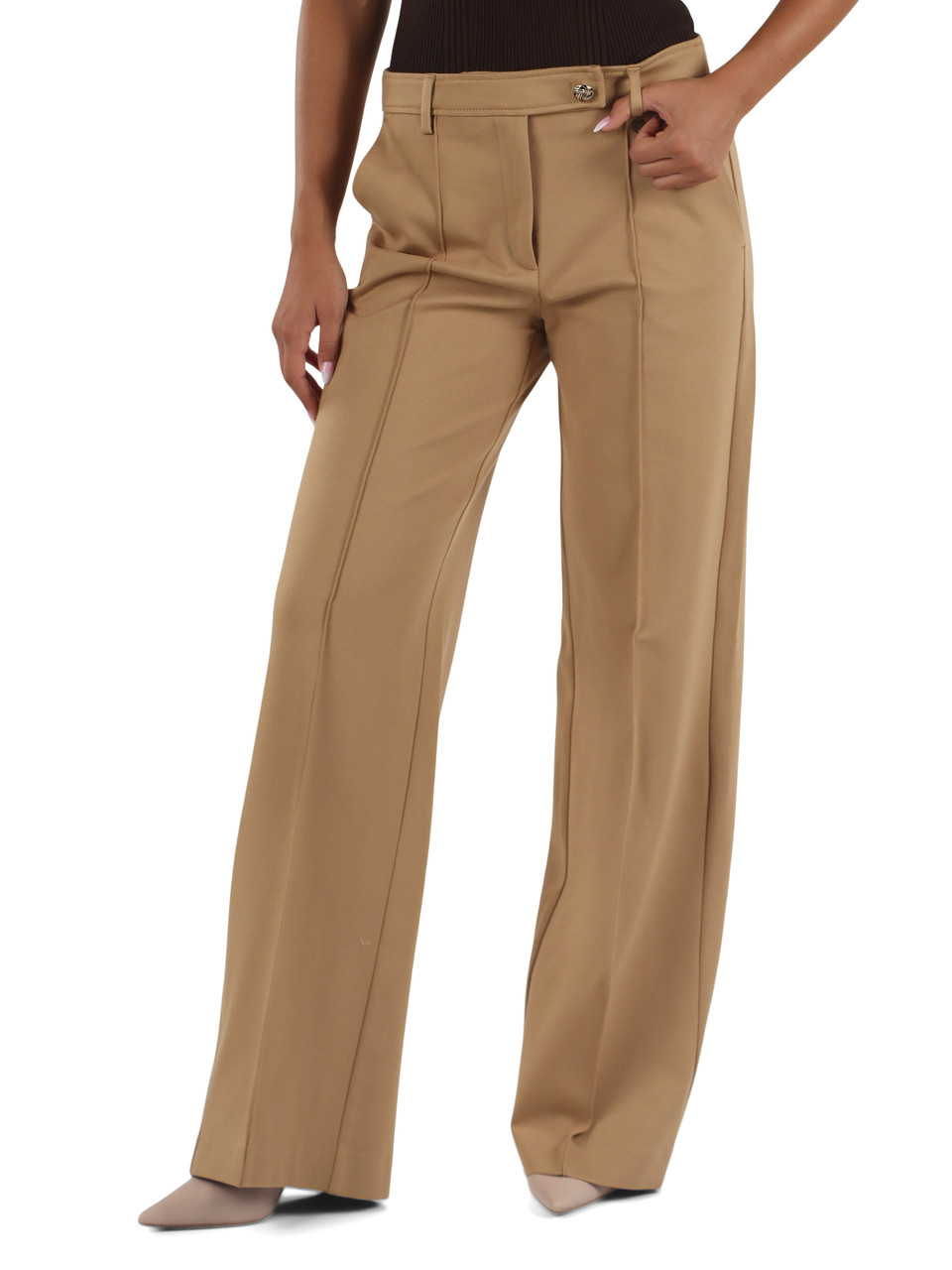 CAMMELLO | Pantalone taglio dritto in misto viscosa