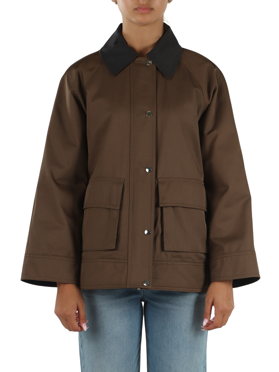 MARRONE | Giacca in gabardina antigoccia RAFIA
