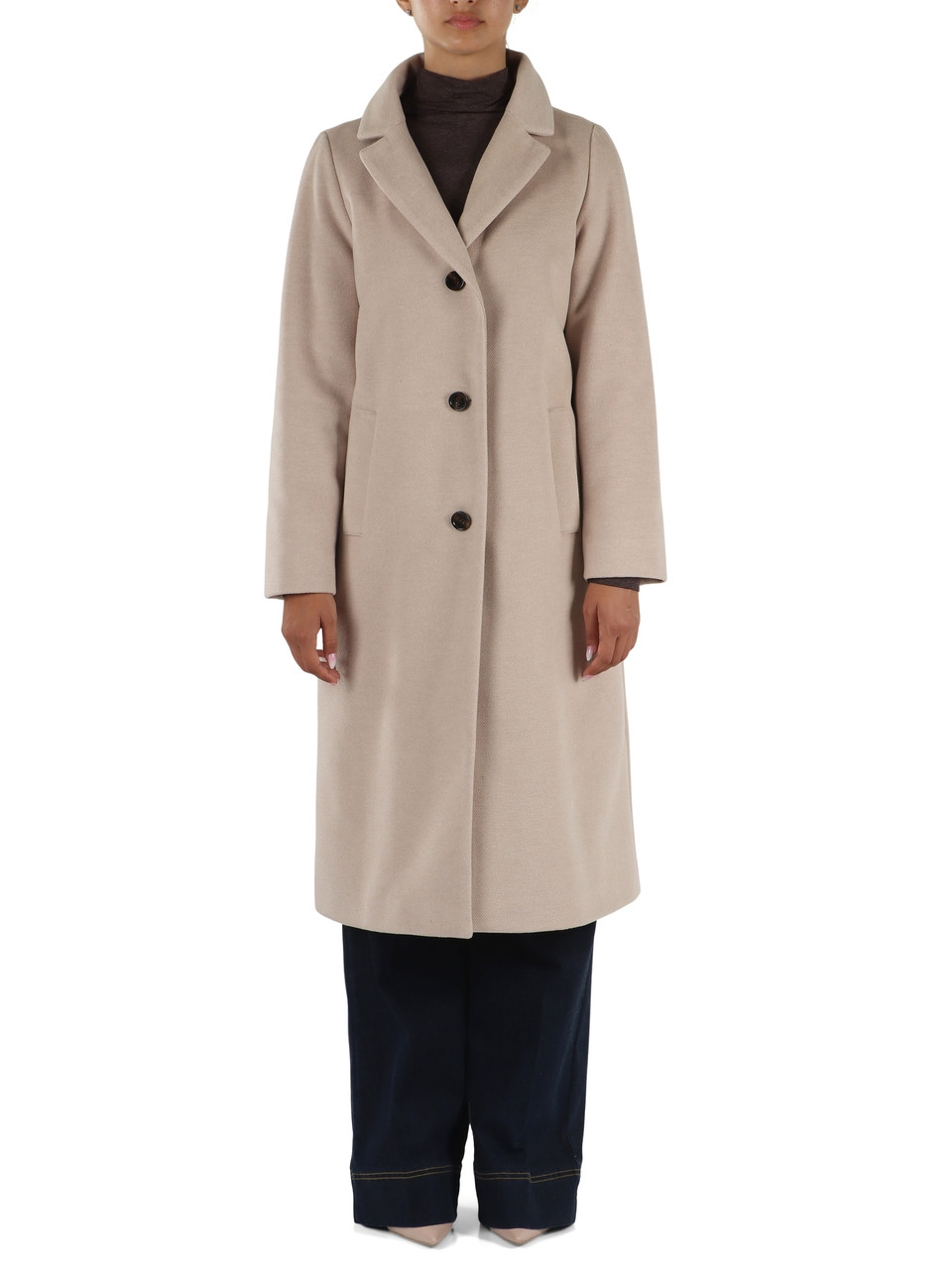 BEIGE | Cappotto imbottito in panno soft DESIDERIO