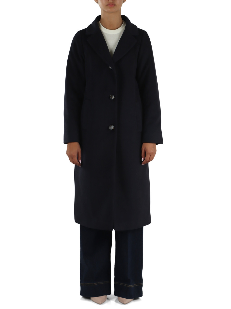 BLU SCURO | Cappotto imbottito in panno soft DESIDERIO