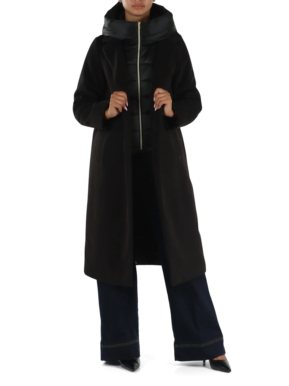 NERO | Cappotto imbottito in panno soft DESIDERIO