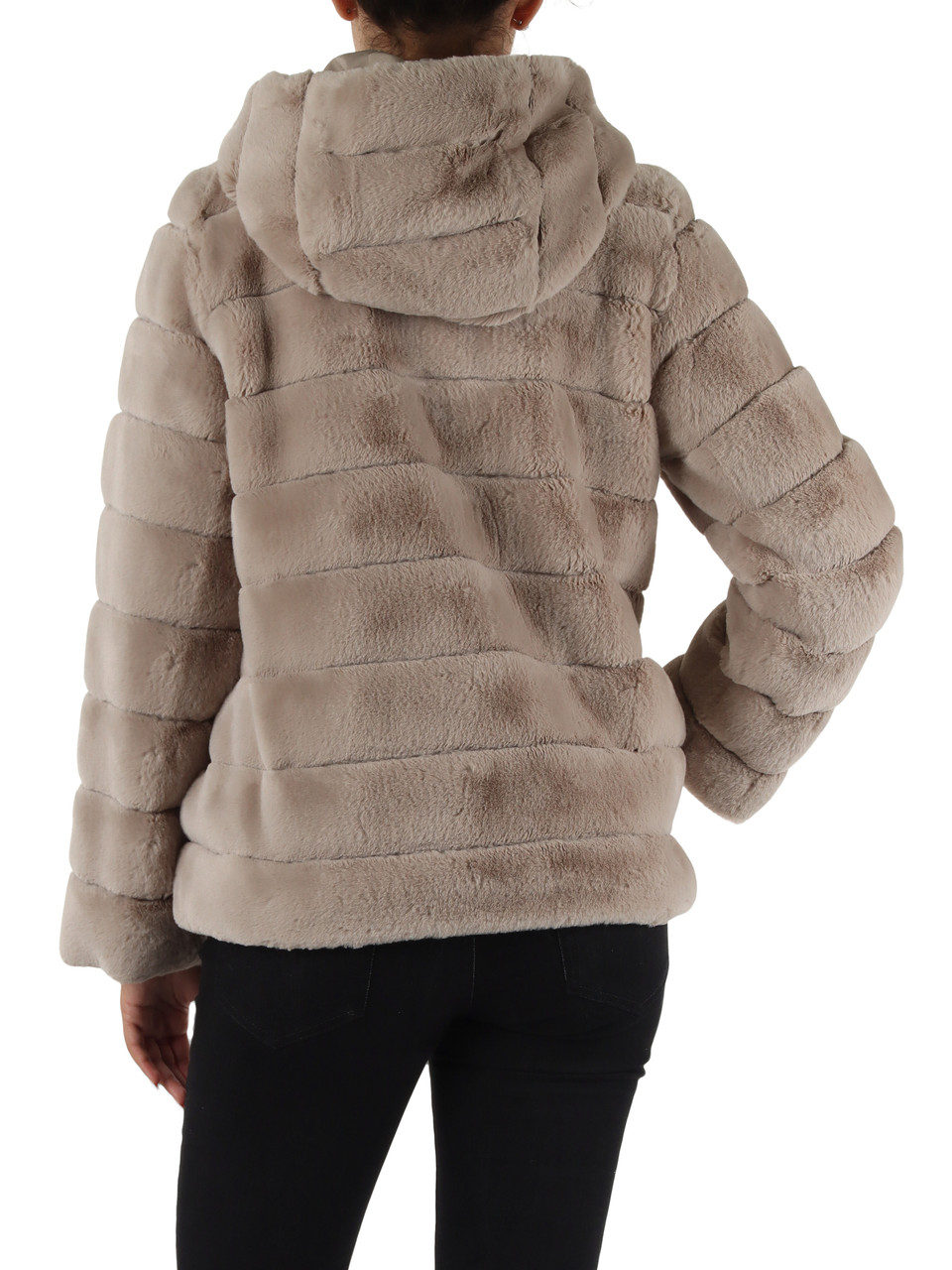 GREIGE | Ecopelliccia con cappuccio PEDALE