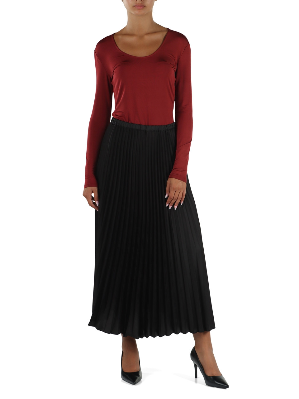 ROSSO SCURO | SPORT: T-shirt manica lunga in viscosa stretch RIBES