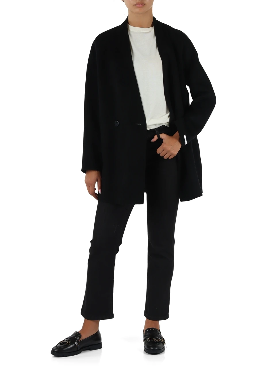 NERO | Cappotto in double di lana vergine VETRO