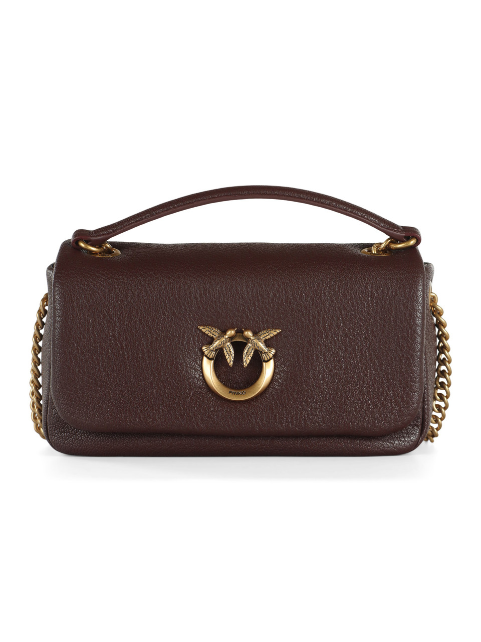 MARRONE | Borsa in pelle CLICK SOFT HORIZONTAL CHAIN MN.