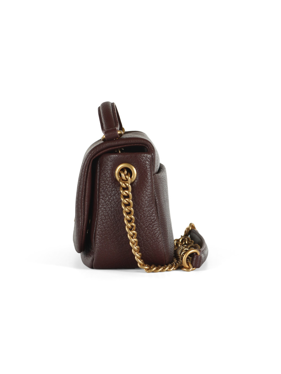MARRONE | Borsa in pelle CLICK SOFT HORIZONTAL CHAIN MN.