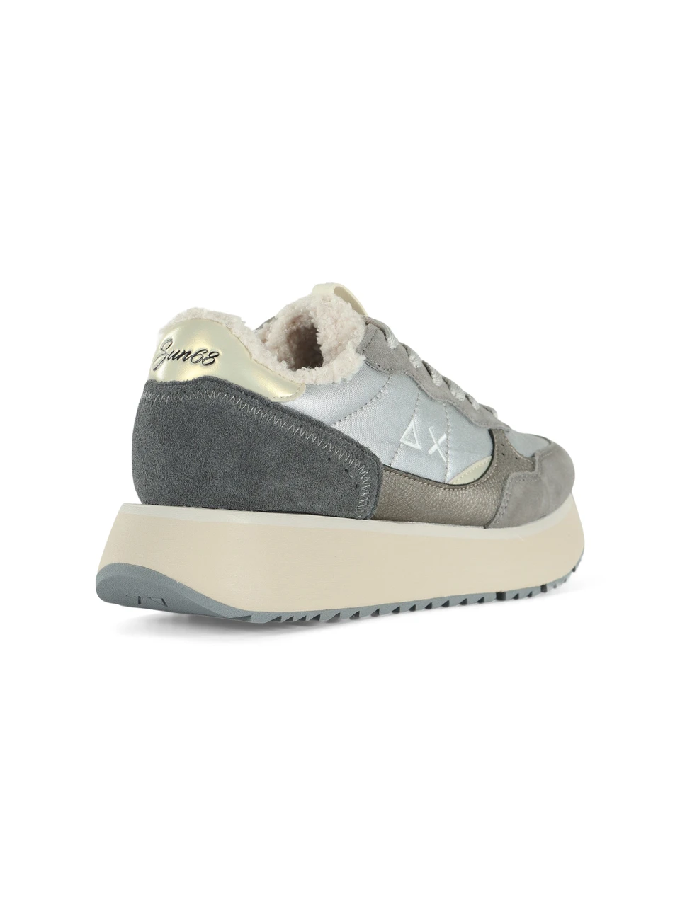 GRIGIO | Sneakers in pelle e tessuto BIG ALLY TEDDY FUR