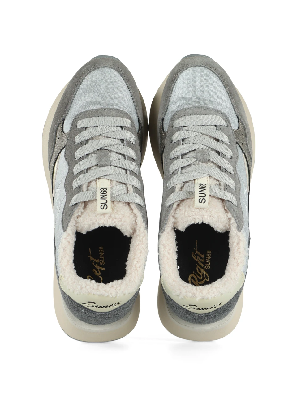 GRIGIO | Sneakers in pelle e tessuto BIG ALLY TEDDY FUR