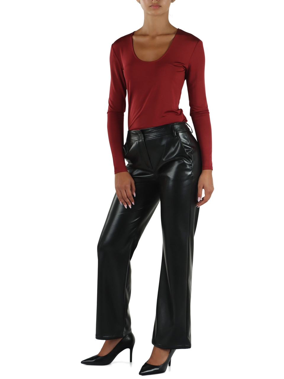 NERO | Pantalone effetto pelle ARGENTO
