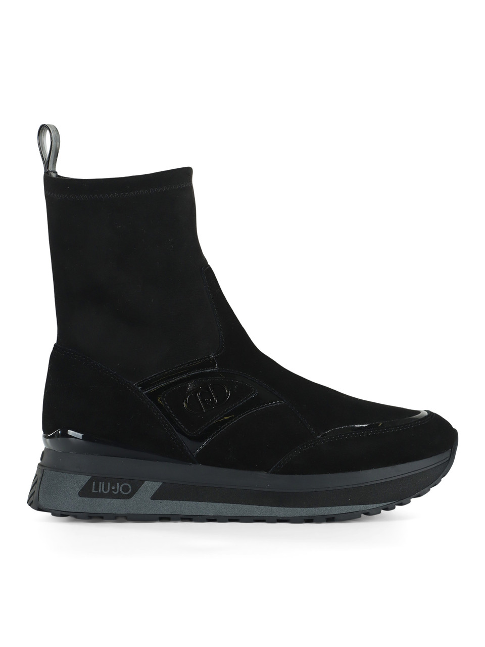 NERO | Socks sneakers slip on in pelle e tessuto LIU JO MAXI WONDER 104