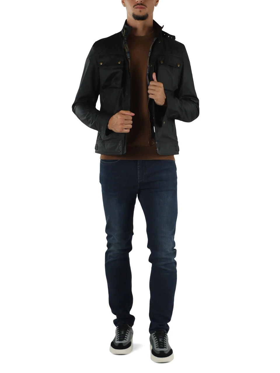 NERO | Giacca RACEMASTER in cotone cerato British Millerain da 8 oz