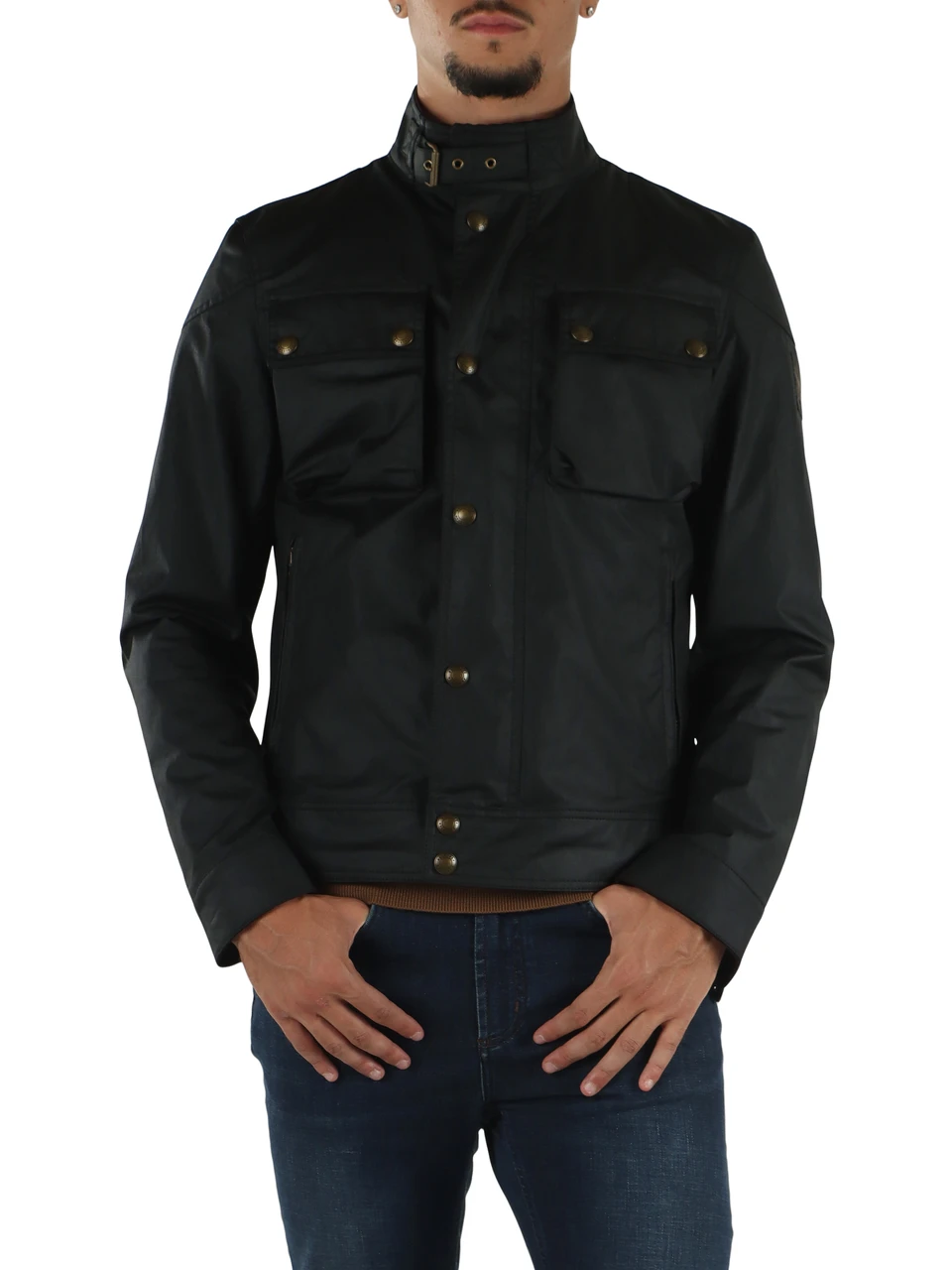 NERO | Giacca RACEMASTER in cotone cerato British Millerain da 8 oz
