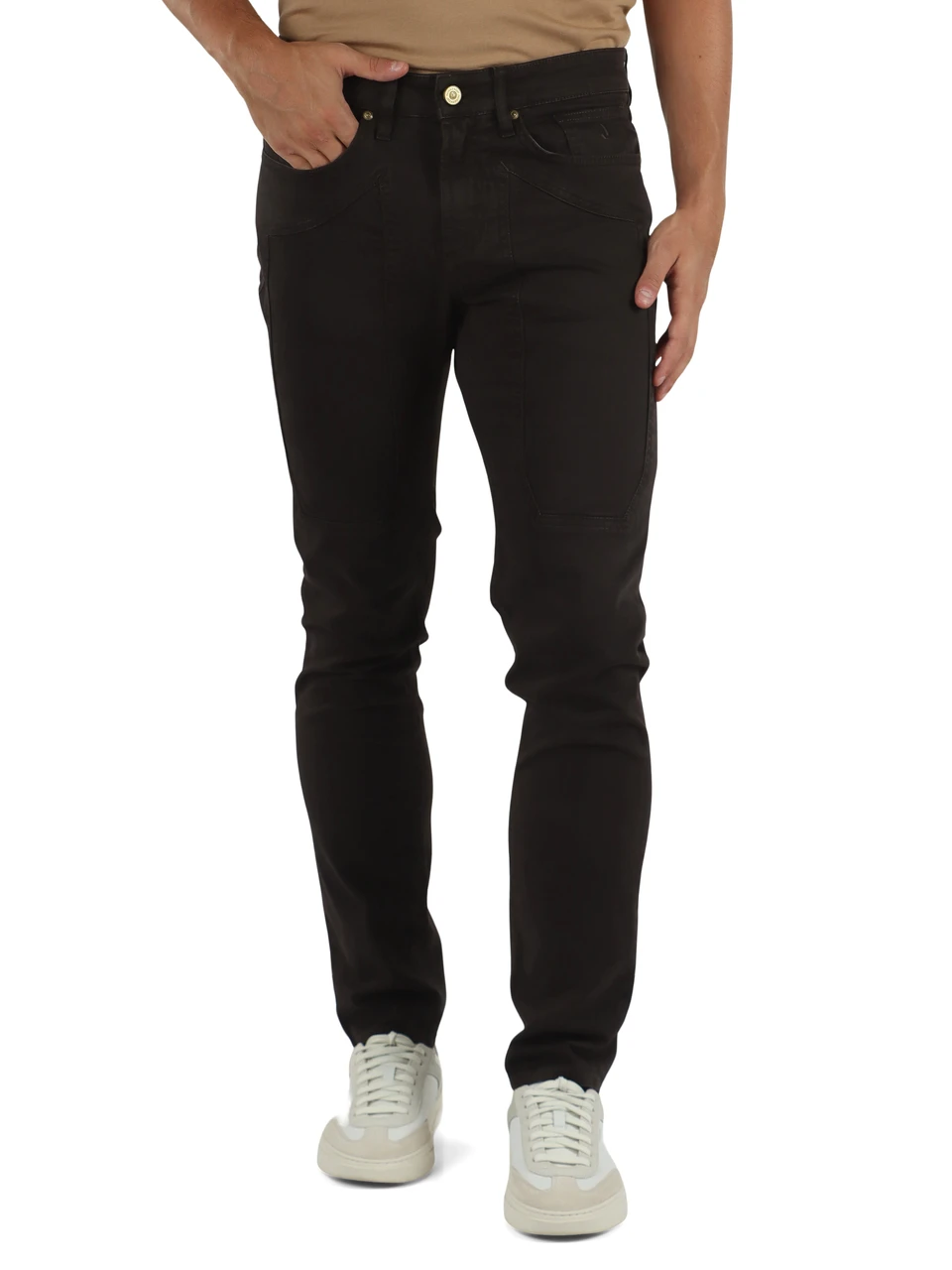 MARRONE | Pantalone cinque tasche in cotone stretch JOHN slim fit