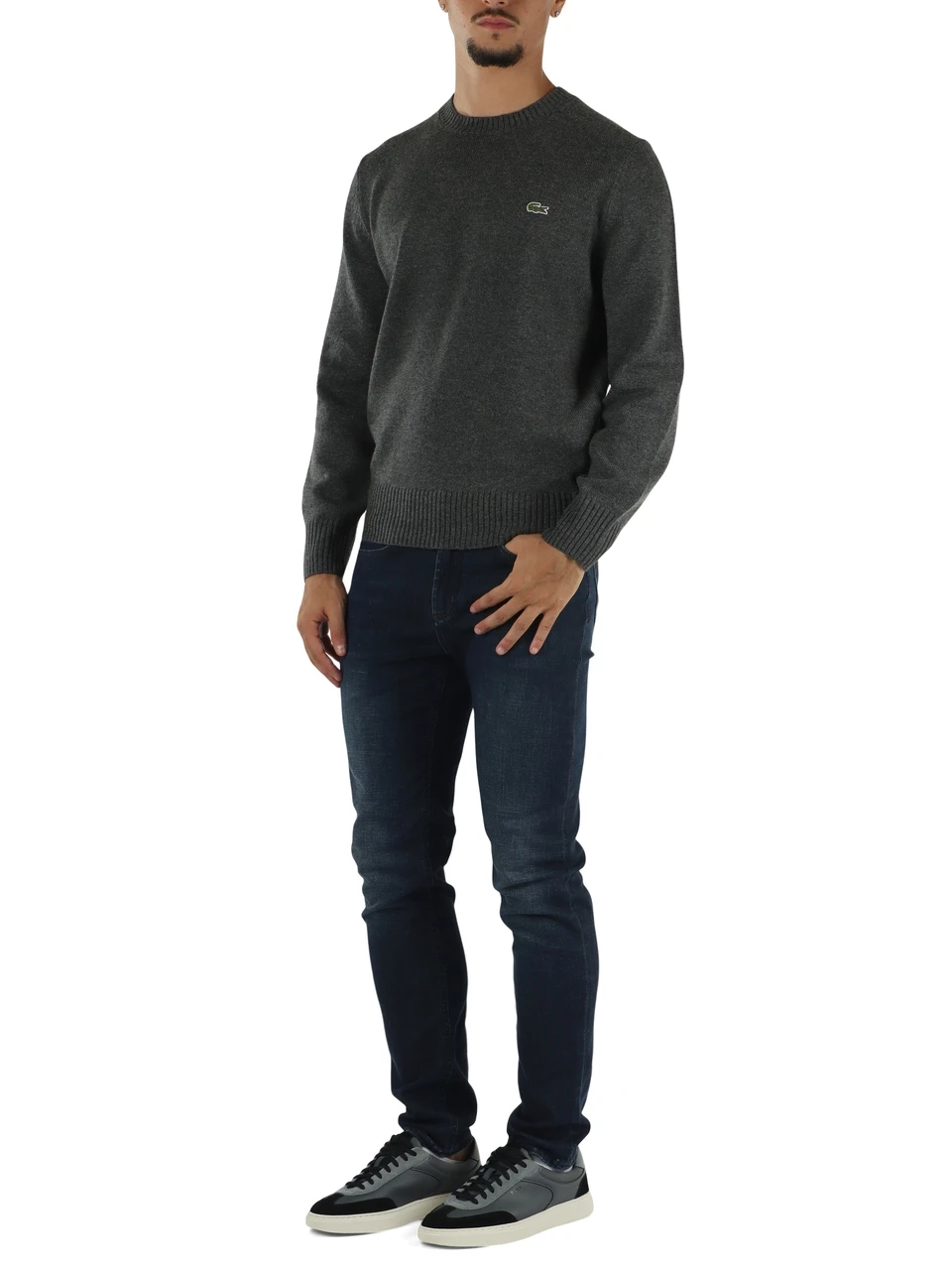 GRIGIO | Maglia girocollo in lana Classic Fit