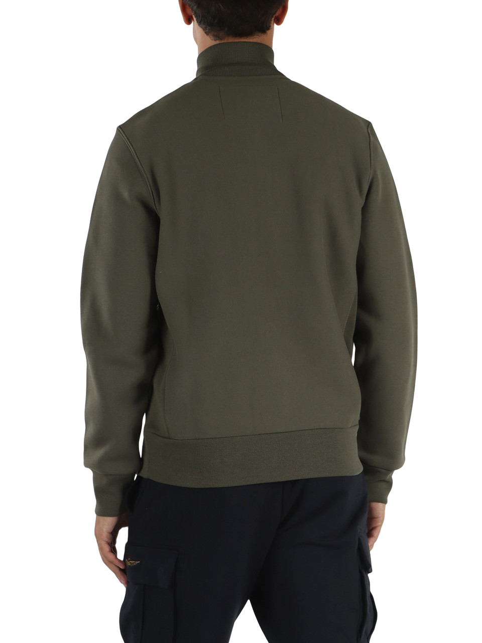 Militärgrün | Akademie-Sweatshirt mit Reißverschluss und Logodruck