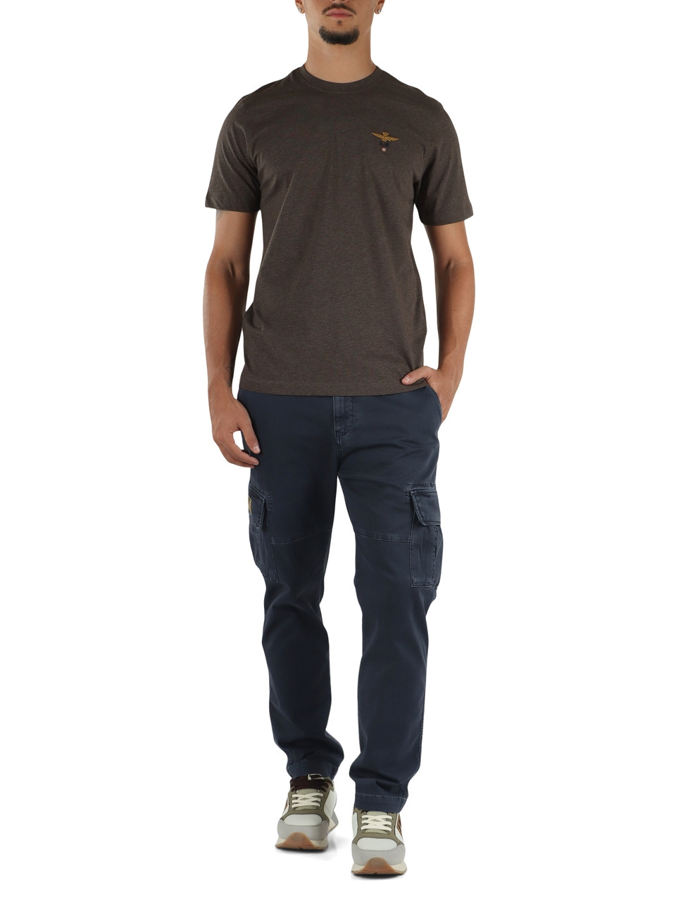 BRAUN | Baumwoll-T-Shirt mit Logostickerei