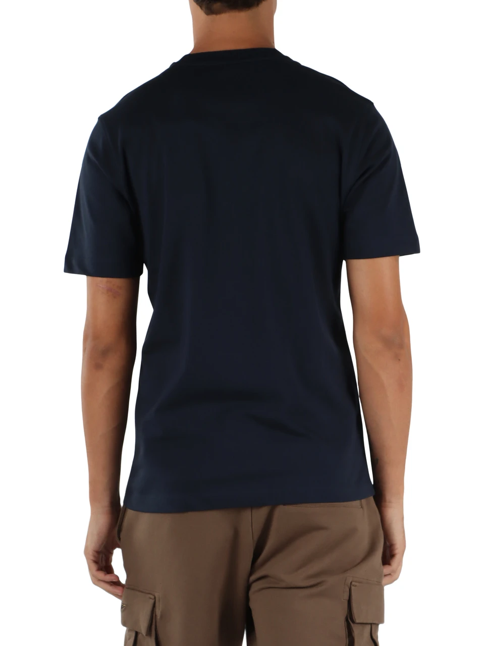 Dunkelblau | Baumwoll-T-Shirt mit Logostickerei