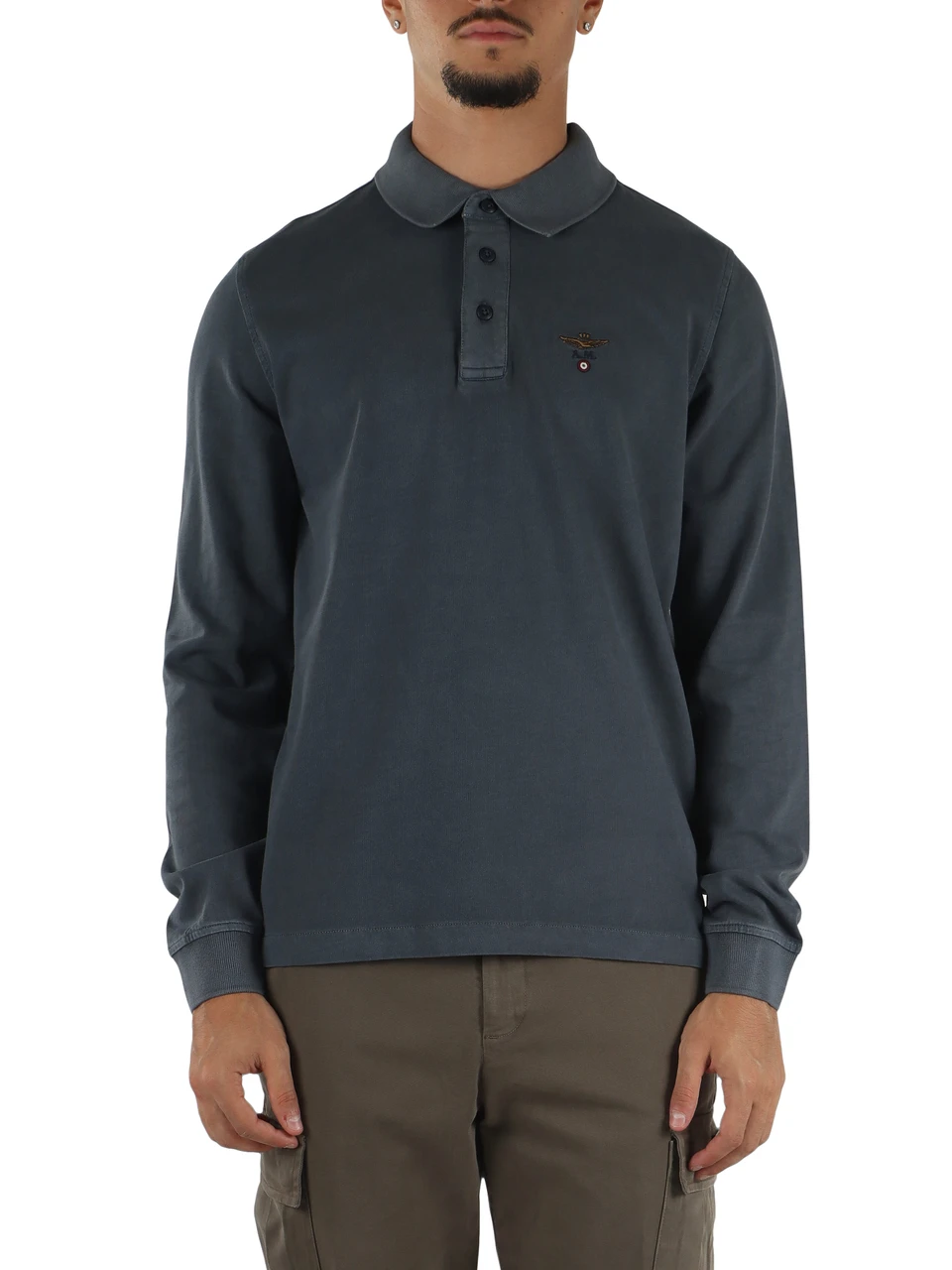 BLU | Polo manica lunga regular fit in cotone