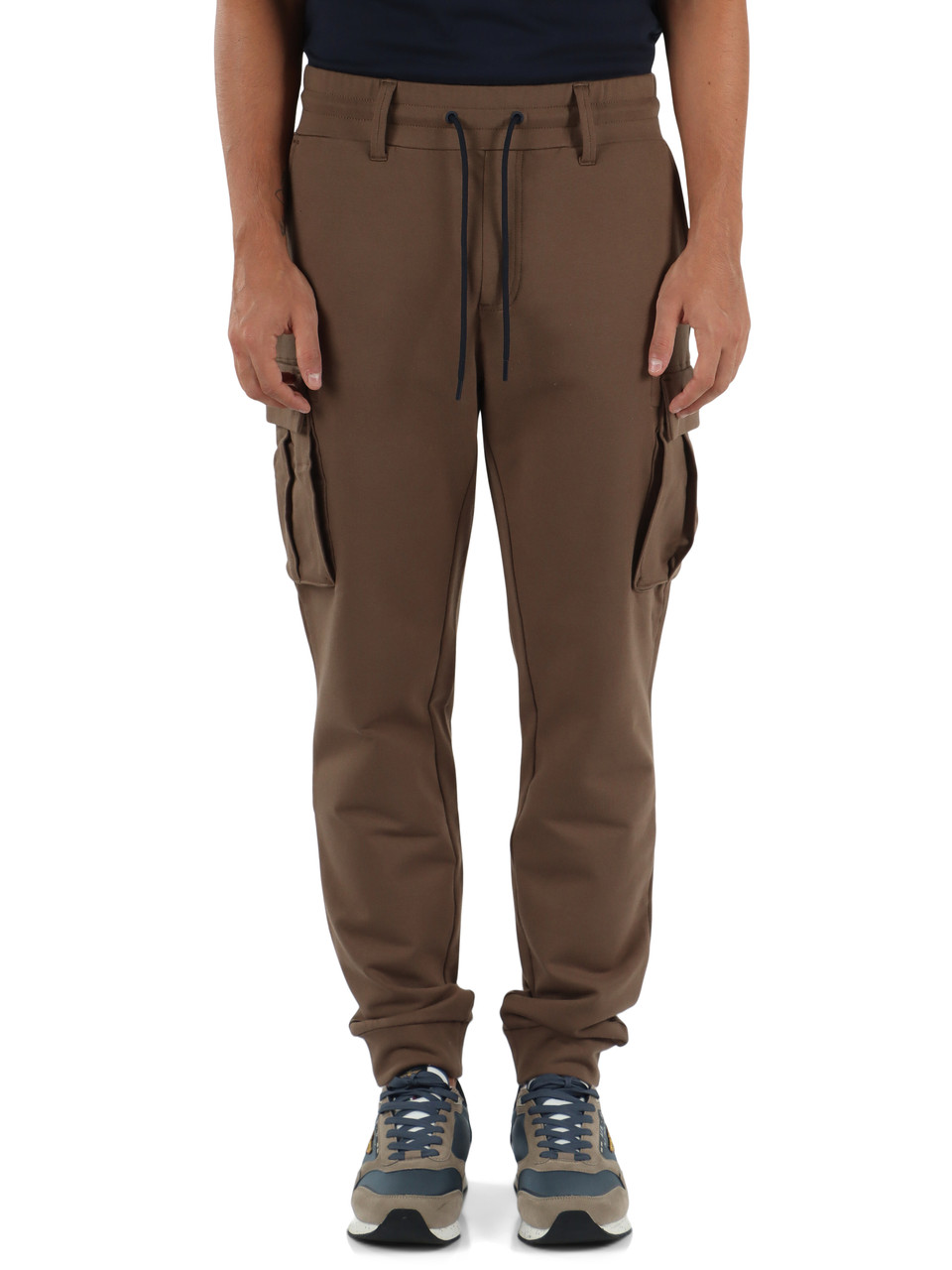 KAKI | Pantalone sportivo cargo regular fit in cotone felpato