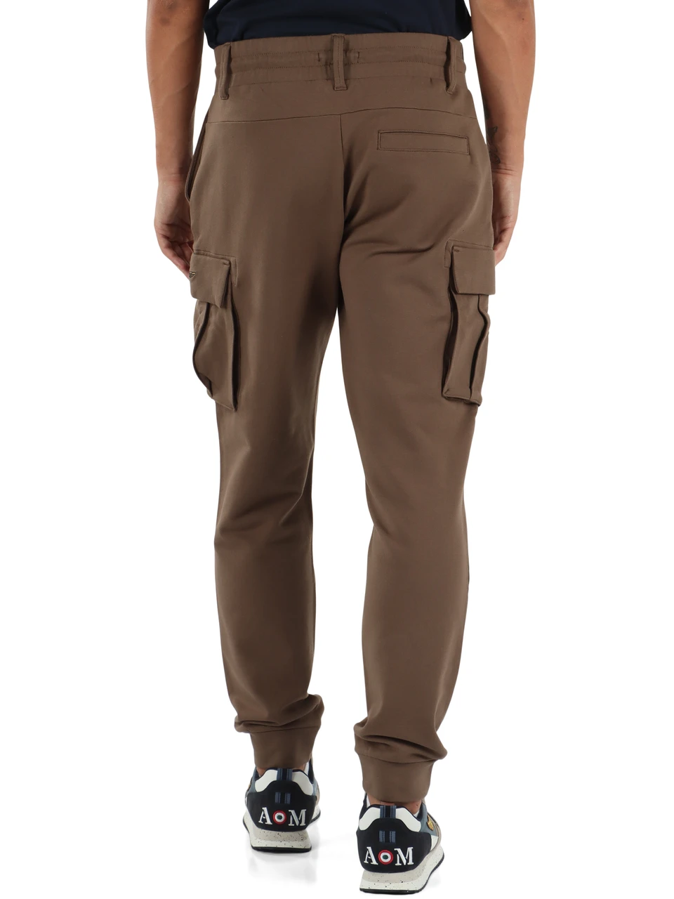 KAKI | Pantalone sportivo cargo regular fit in cotone felpato