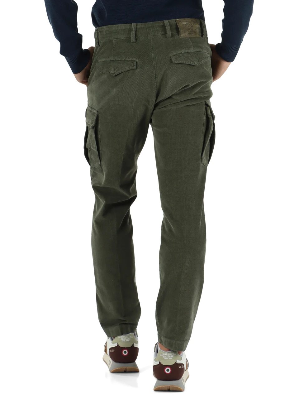 VERDE | Pantalone cargo in velluto a costine