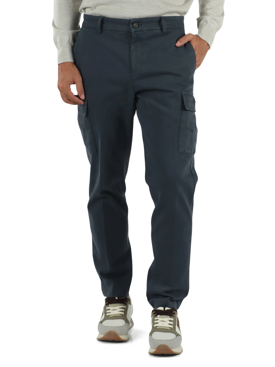 BLU | Pantalone cargo regular fit in cotone stretch
