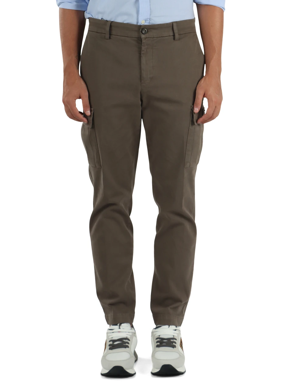 KAKI | Pantalone cargo regular fit in cotone stretch