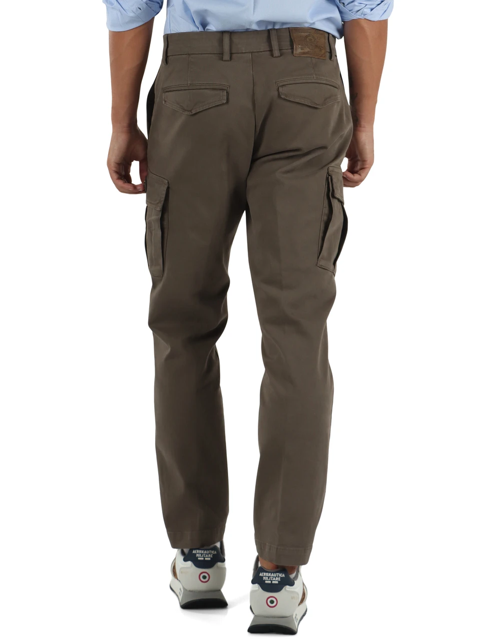 KAKI | Pantalone cargo regular fit in cotone stretch