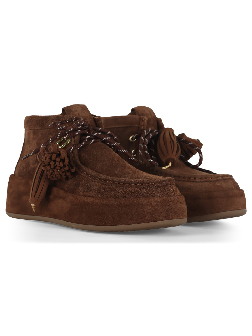MARRONE | Stringata in suede LOLA01