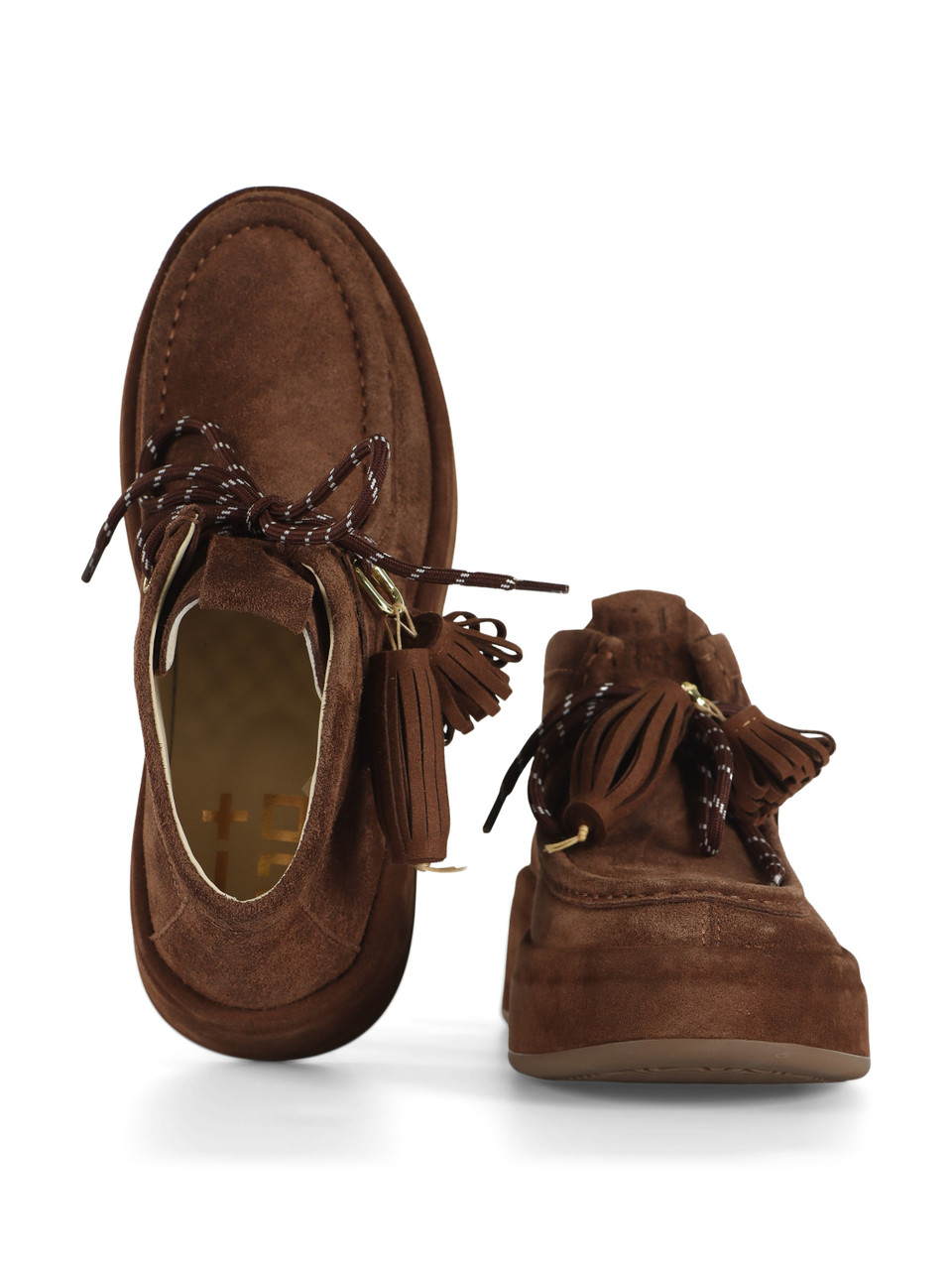 MARRONE | Stringata in suede LOLA01