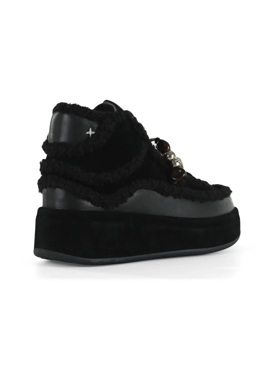 NERO | Stivaletti stringati in suede ed ecopelliccia LOLITA03