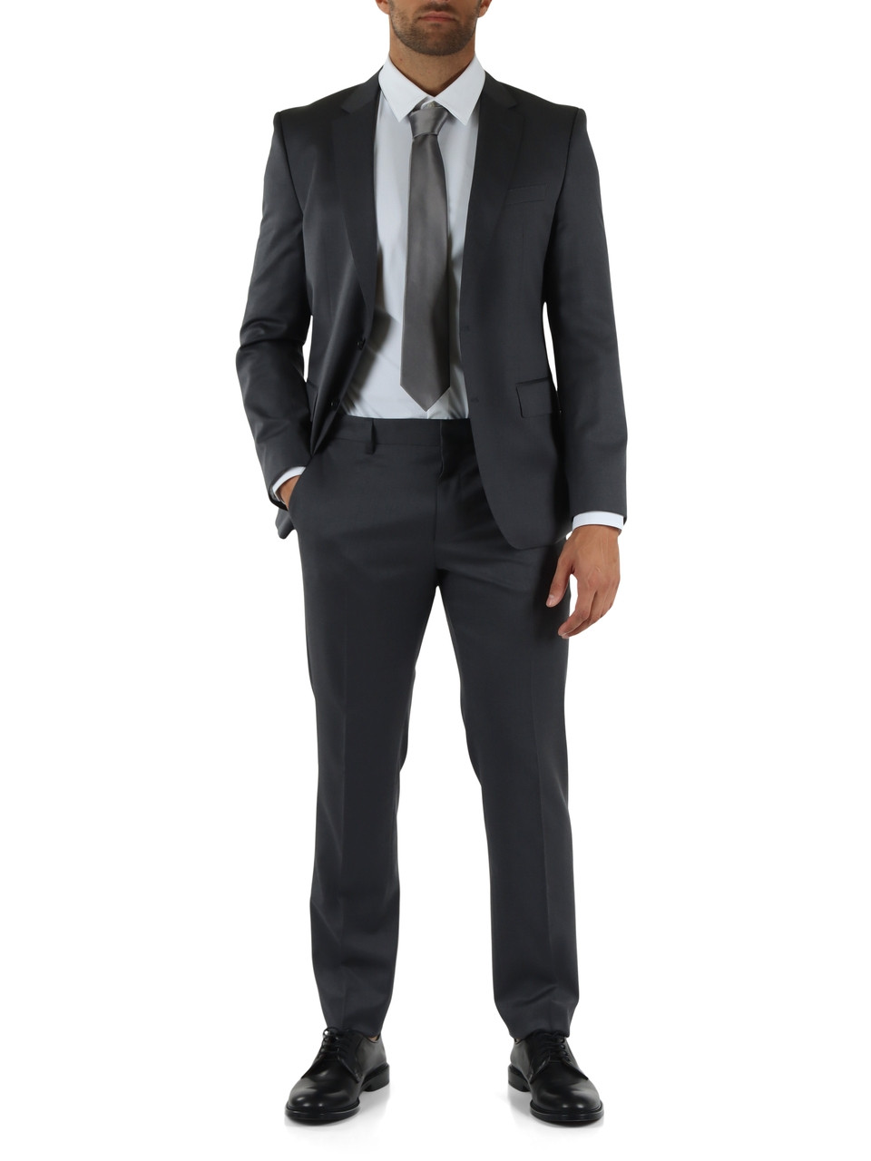GRIGIO | ONE THE SU1T: Pantalone slim fit in lana vergine
