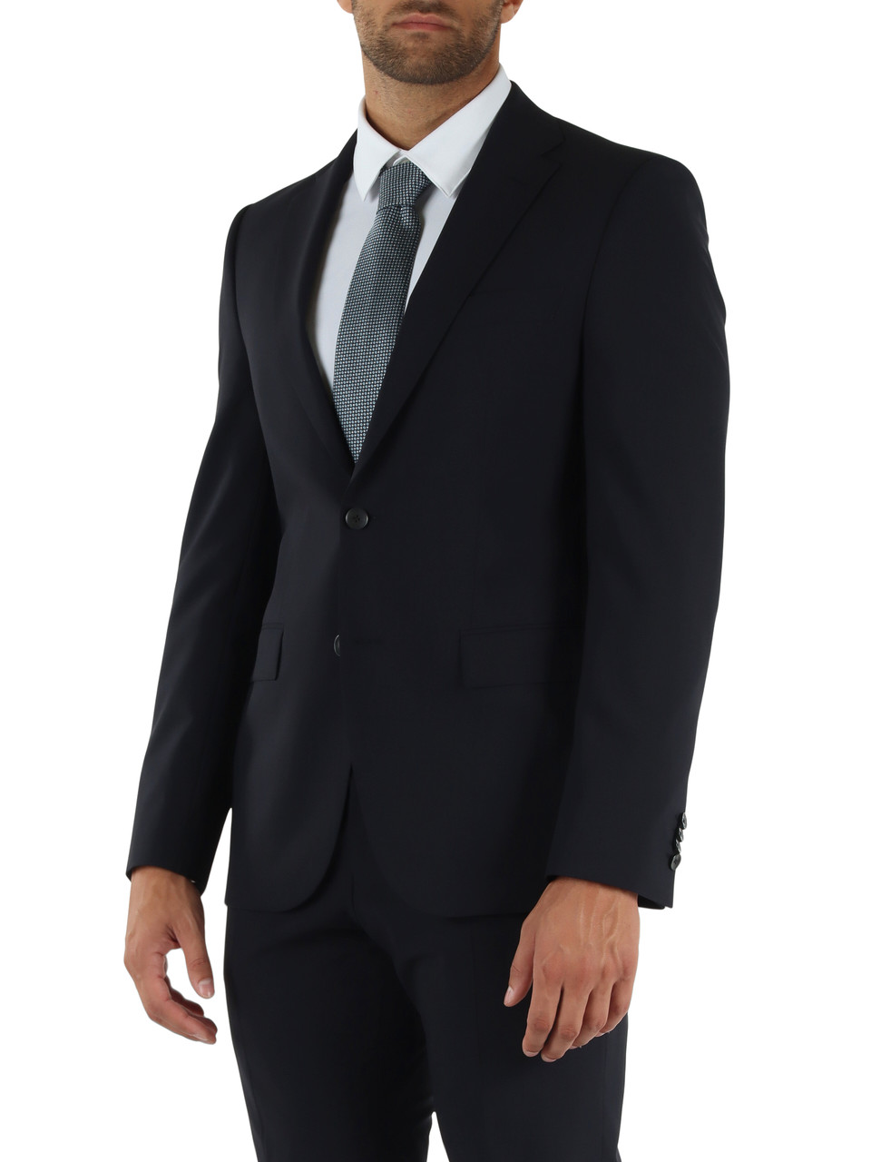 BLU SCURO | Giacca slim fit in misto lana vergine