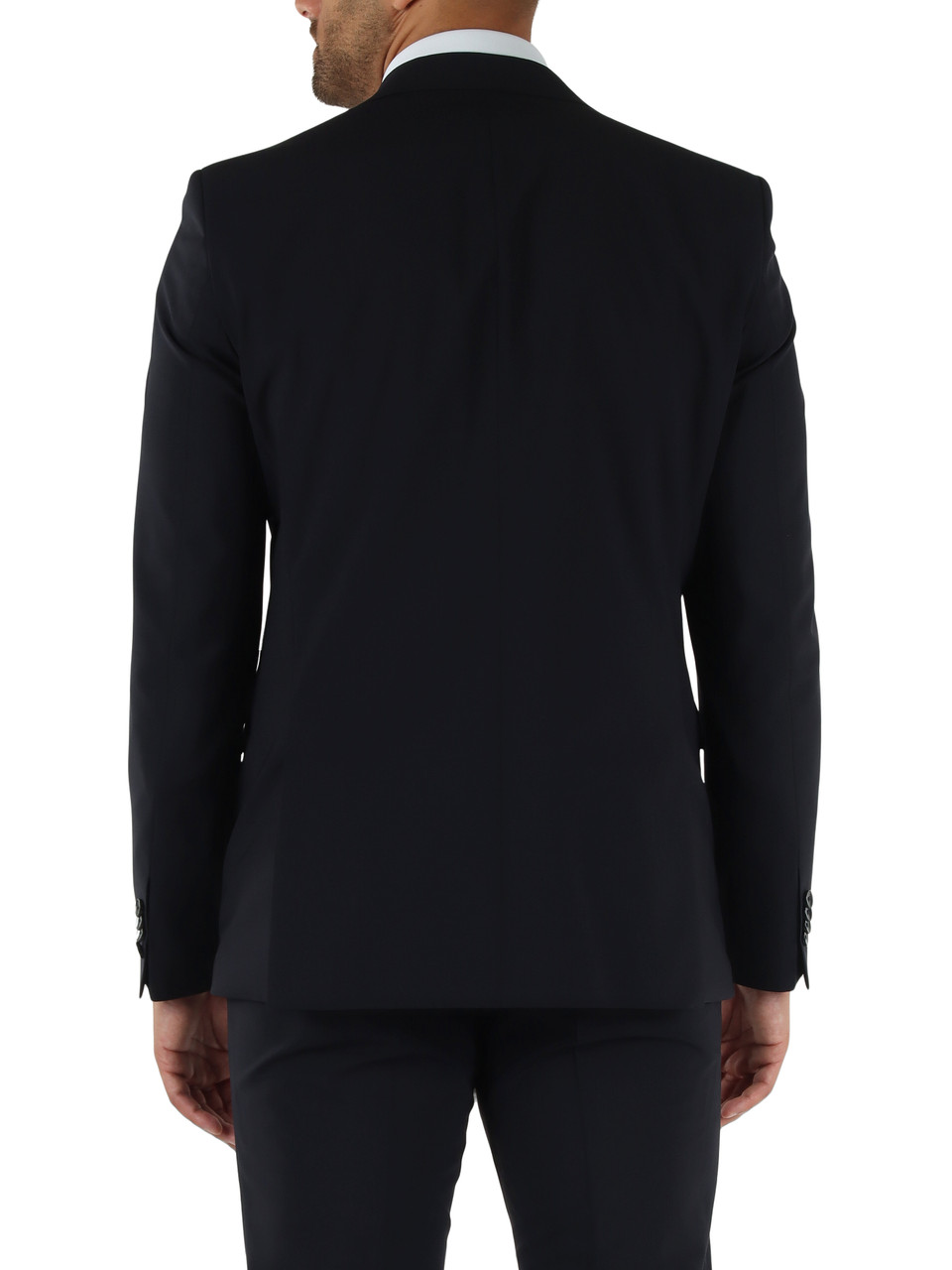 BLU SCURO | Giacca slim fit in misto lana vergine