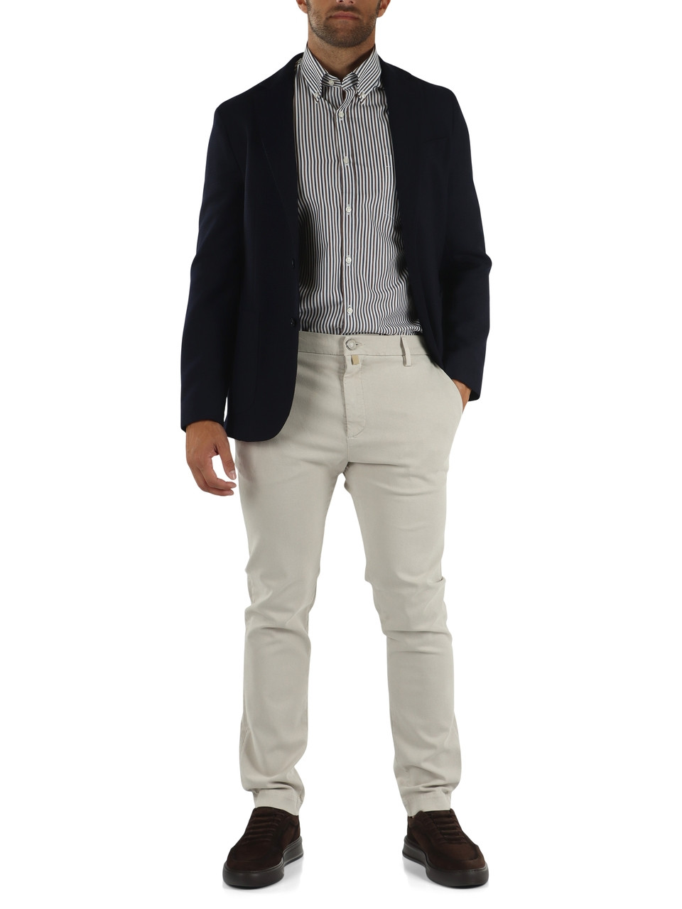 BLU SCURO | Giacca slim fit misto lana vergine