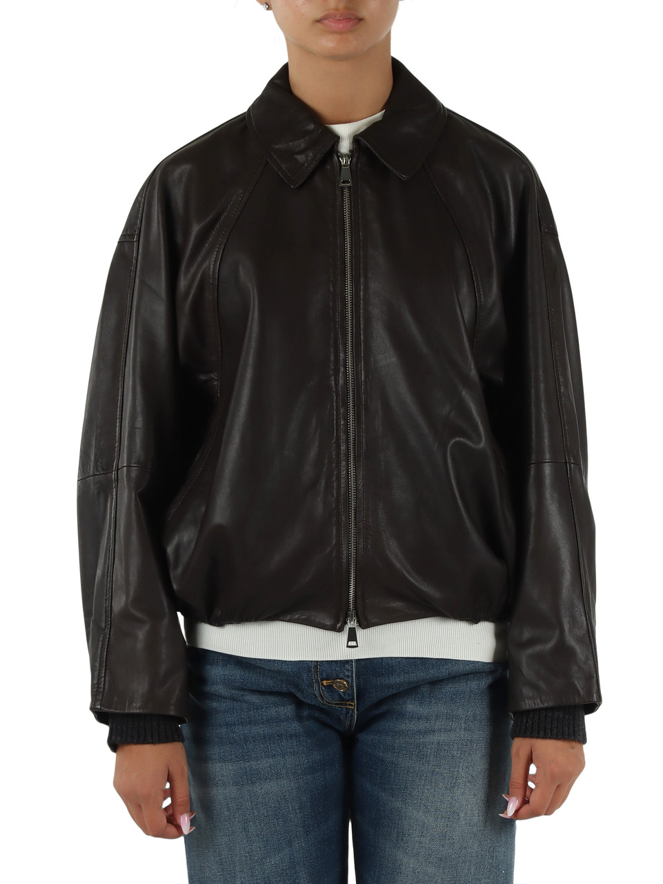 MARRONE | Giacca in pelle soft FIAMMA