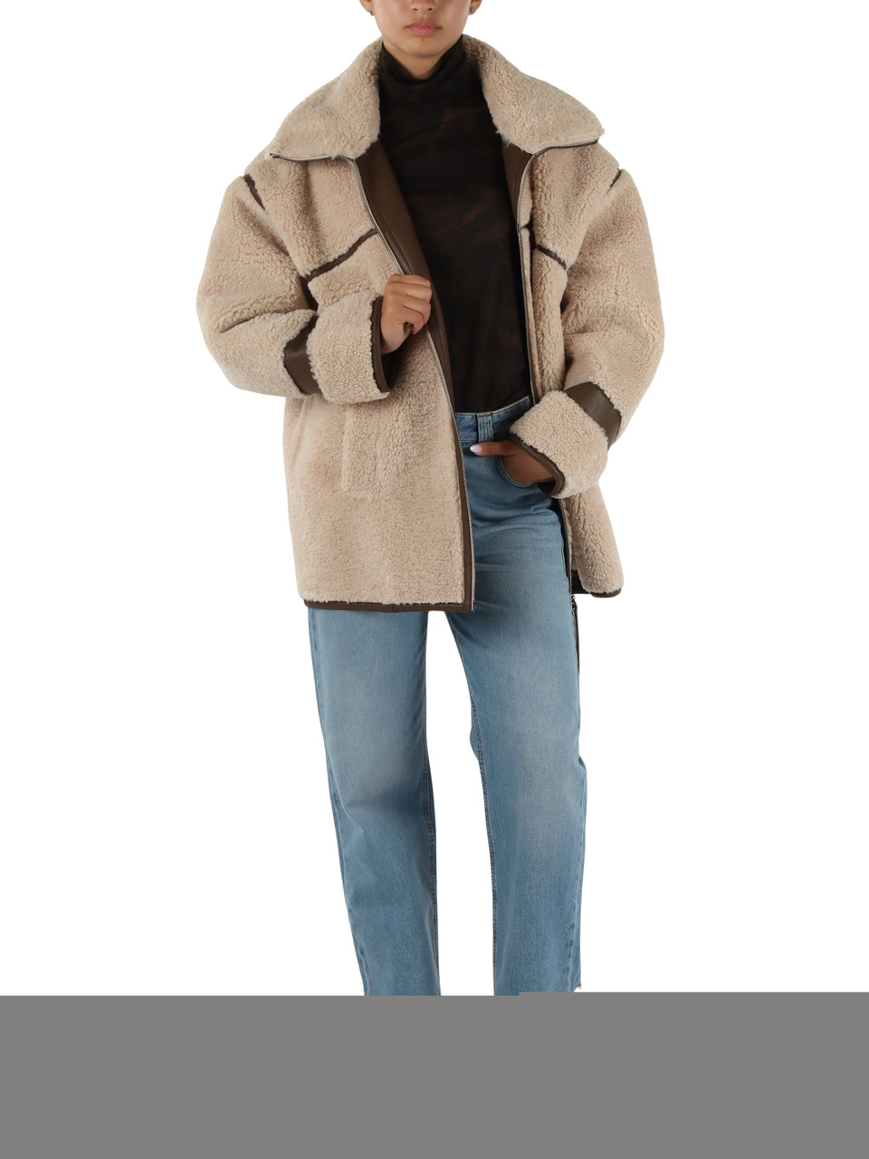 BEIGE | Giacca in tessuto Aspen effetto shearling CELOSIA