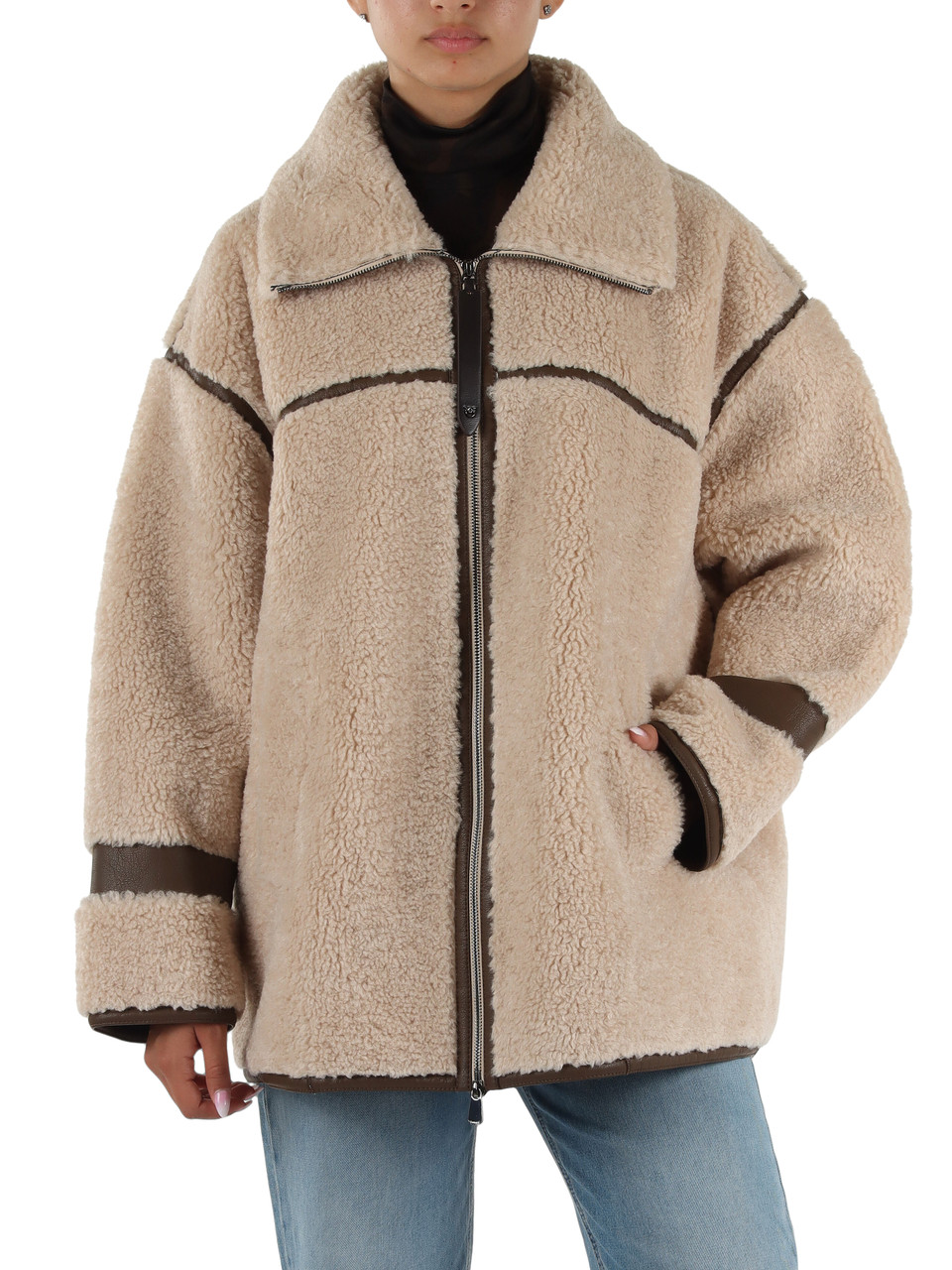 BEIGE | Giacca in tessuto Aspen effetto shearling CELOSIA
