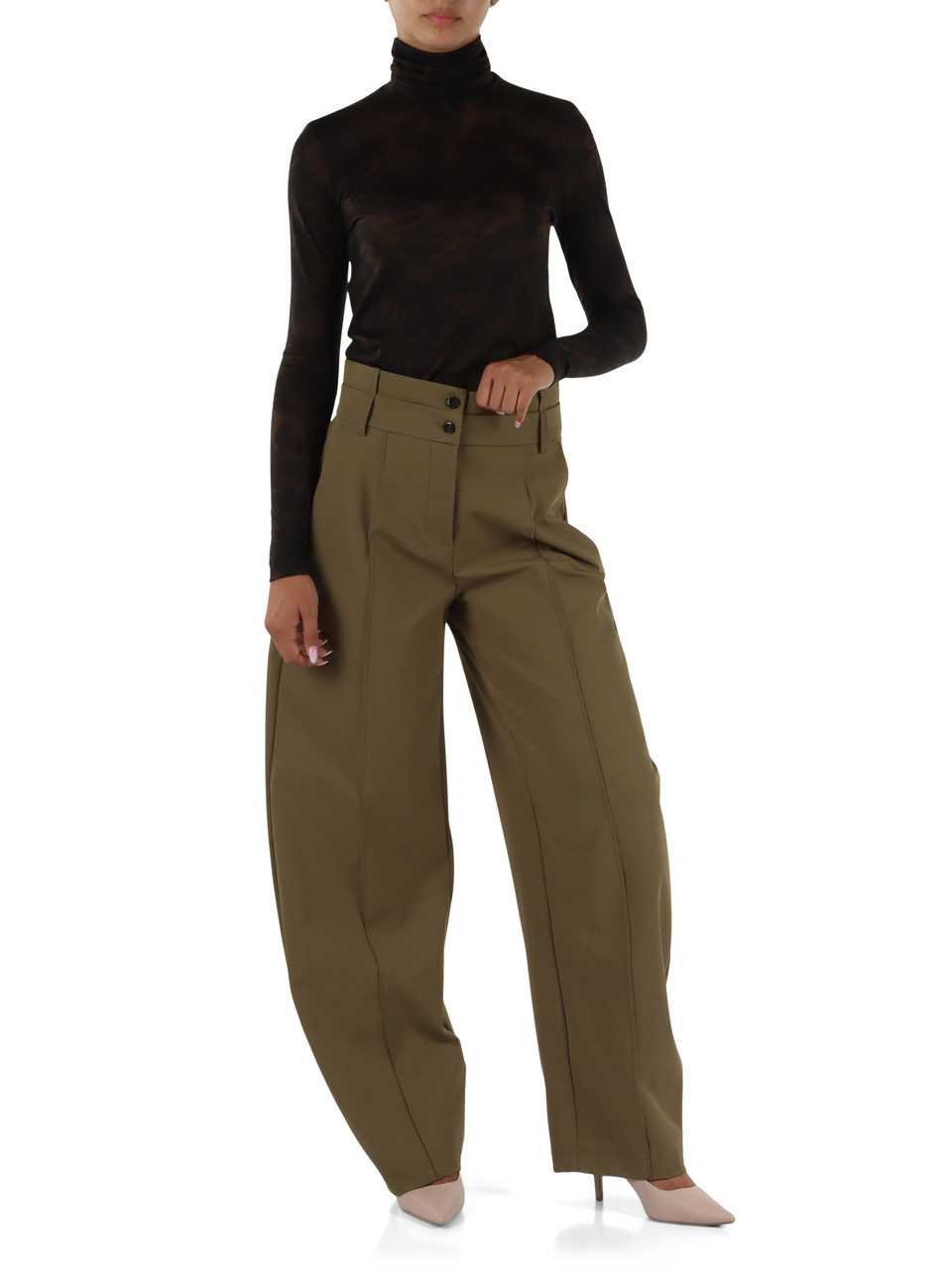 VERDE MILITARE | Pantalone TIGNANELLO in tessuto tecnico stretch