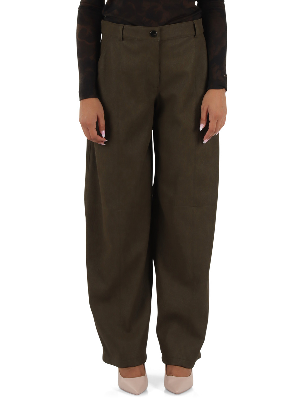VERDE SCURO | Pantalone BAROLO in misto viscosa effetto nabuk